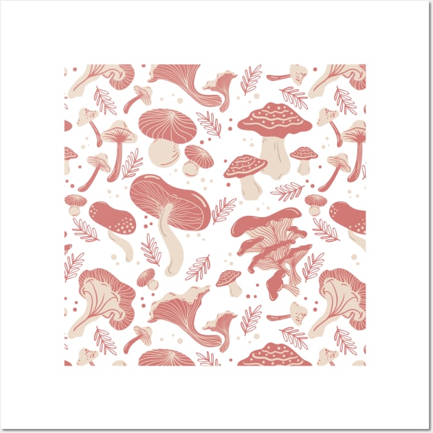 Mushroom Fall Pattern Wall Art by LittleMissy